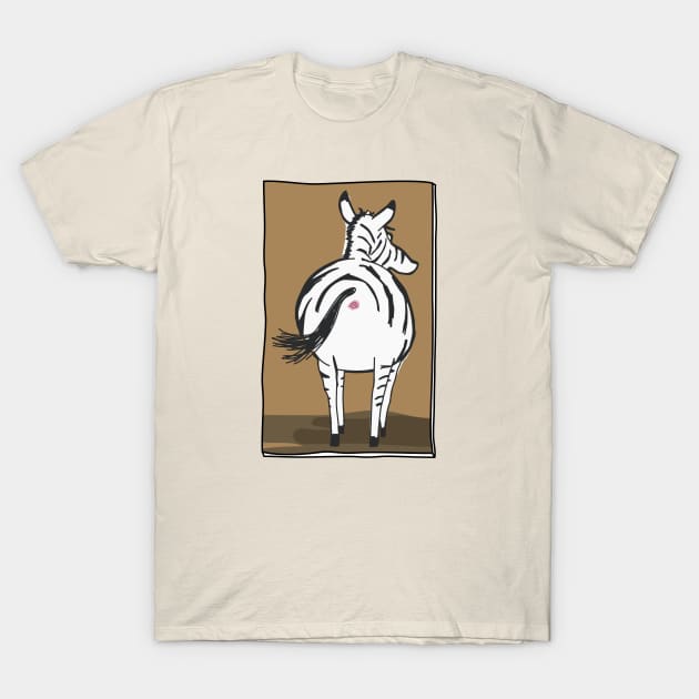 Butts Butts Butts - Zebra T-Shirt by duckandbear